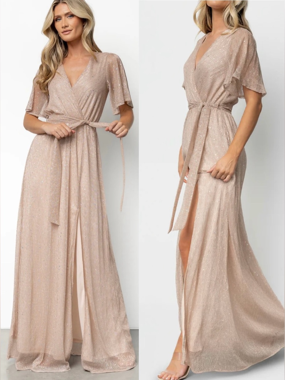 Baltic Born Grace Sparkle Dress Size S Maxi Bridesmaid Maternity Wedding Shimmer